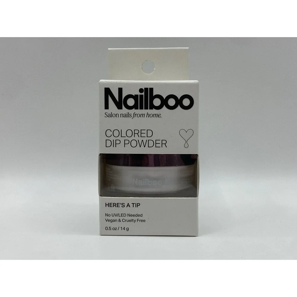 Nailboo Colored Dip Powder Here's A Tip (White) 14g 0.5 oz No UV LED New Box